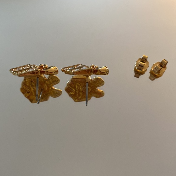 Vintage Avon Golf-tone and crystal earrings Holiday, Christmas New Year’s Eve - Picture 4 of 5